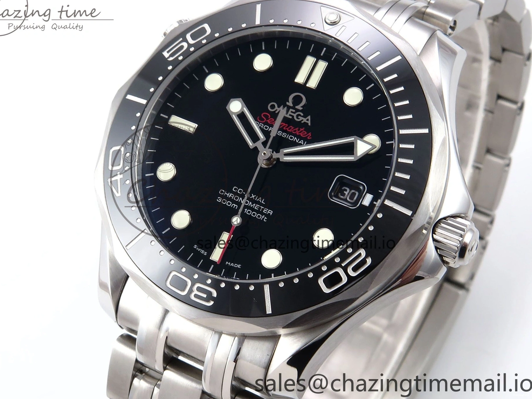 0315 Seamaster Diver 300M OMF 1:1 Best Edition Black Ceramic Black Dial on SS Bracelet A Seasonal 7708